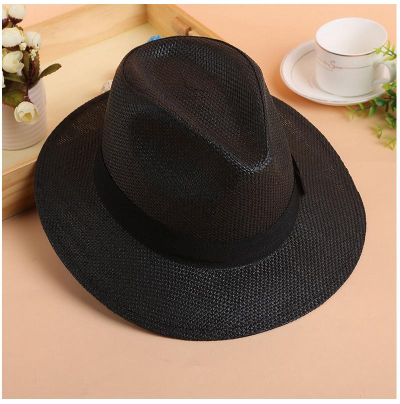 Black Straw Fedora Hat | Classic Summer Hat
