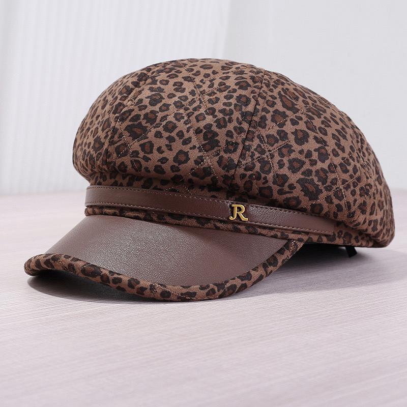 Luxury Leopard Newsboy Cadet Cap | Animal Print Hat