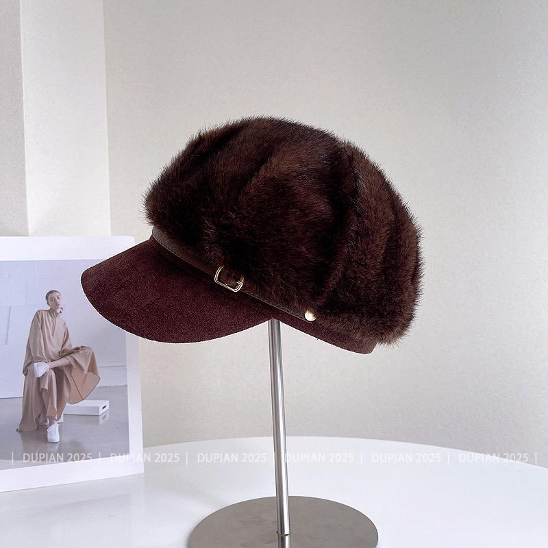 Brown Faux Newsboy Hat | Classic Vintage Cap