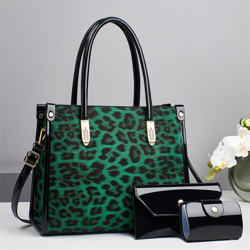 Leopard Leather Handbag | Animal Print Designer Bag