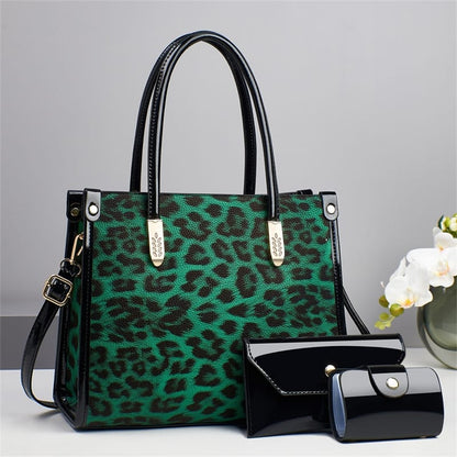 Leopard Leather Handbag | Animal Print Designer Bag