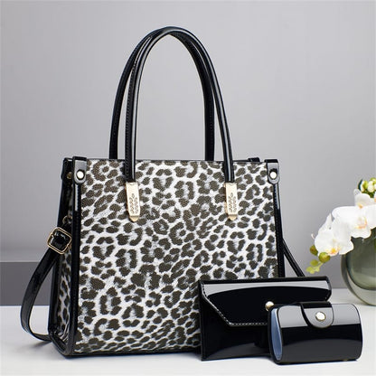 Leopard Leather Handbag | Animal Print Designer Bag