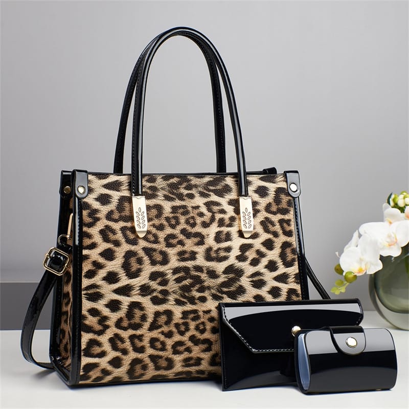 Leopard Leather Handbag | Animal Print Designer Bag
