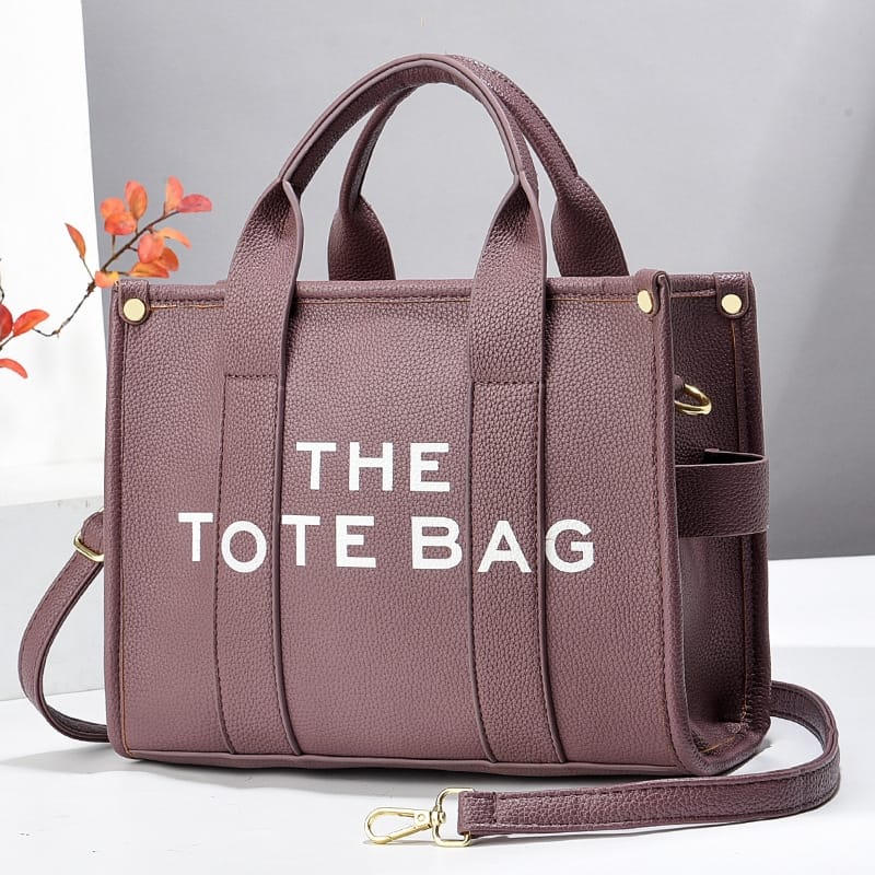 The Tote Bag – Black Leather with Gold Hardware