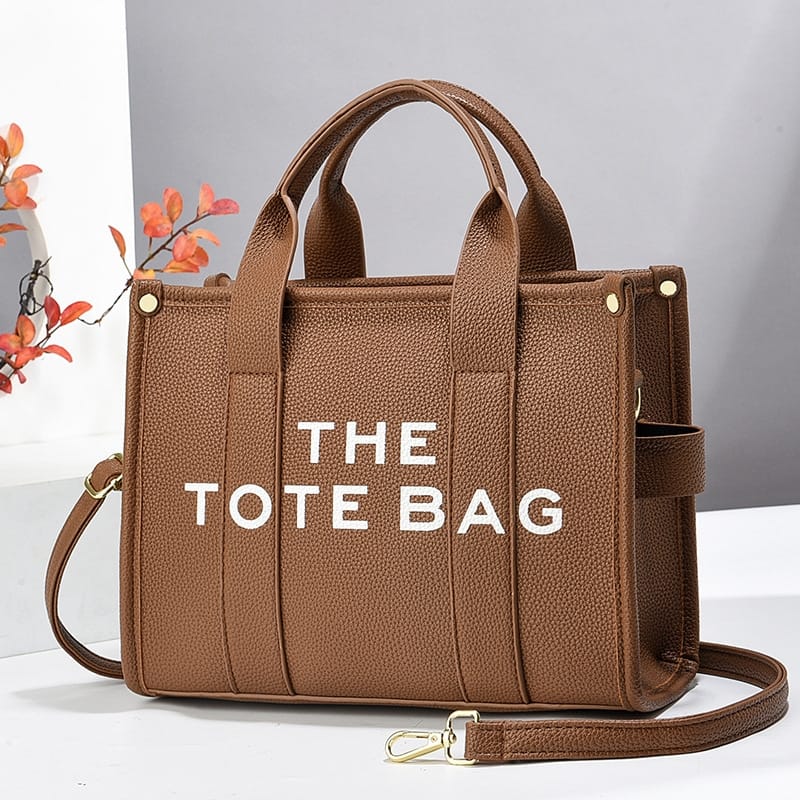 The Tote Bag – Black Leather with Gold Hardware