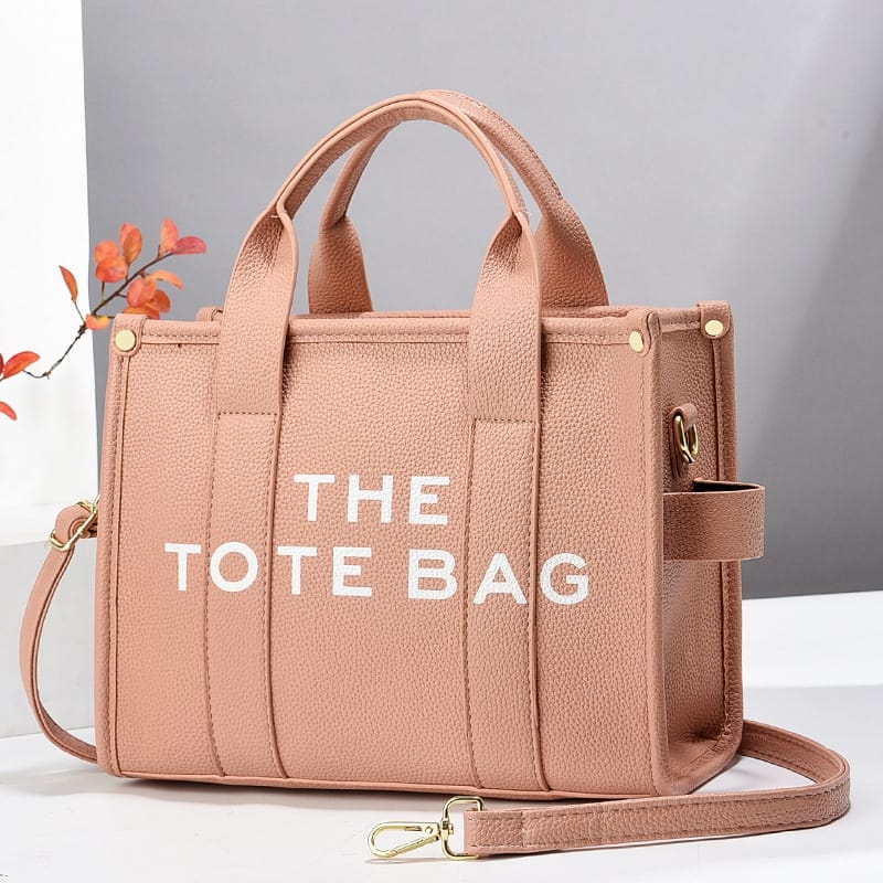 The Tote Bag – Black Leather with Gold Hardware