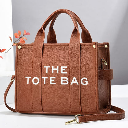 The Tote Bag – Black Leather with Gold Hardware