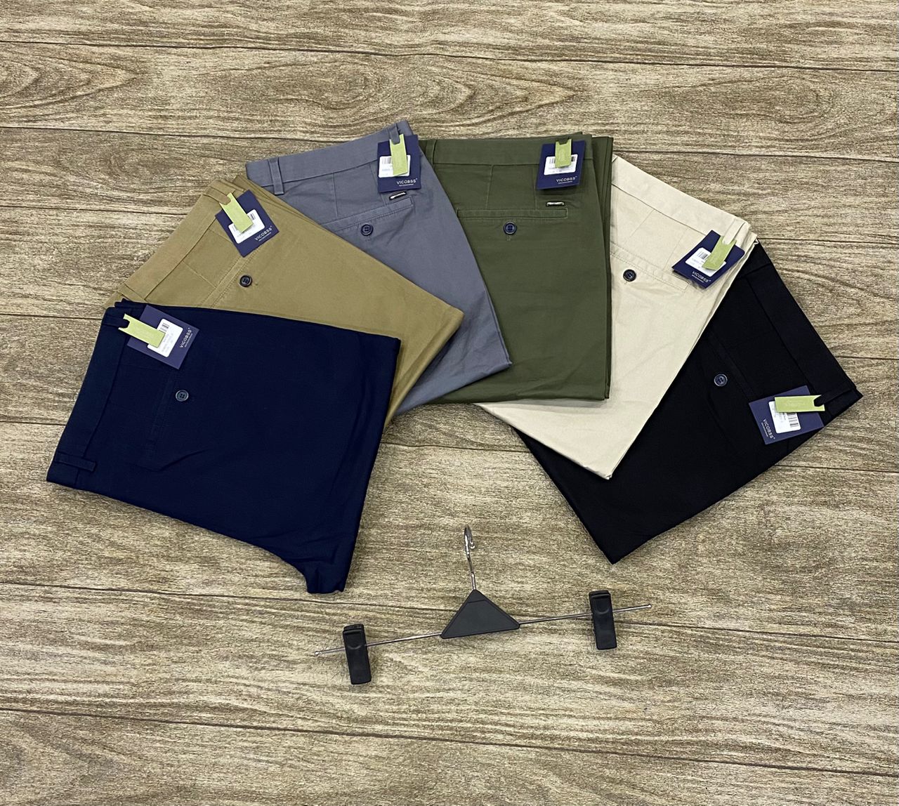 VICOBOSS Stretch Chino Trousers | Men's Slim Fit Pants