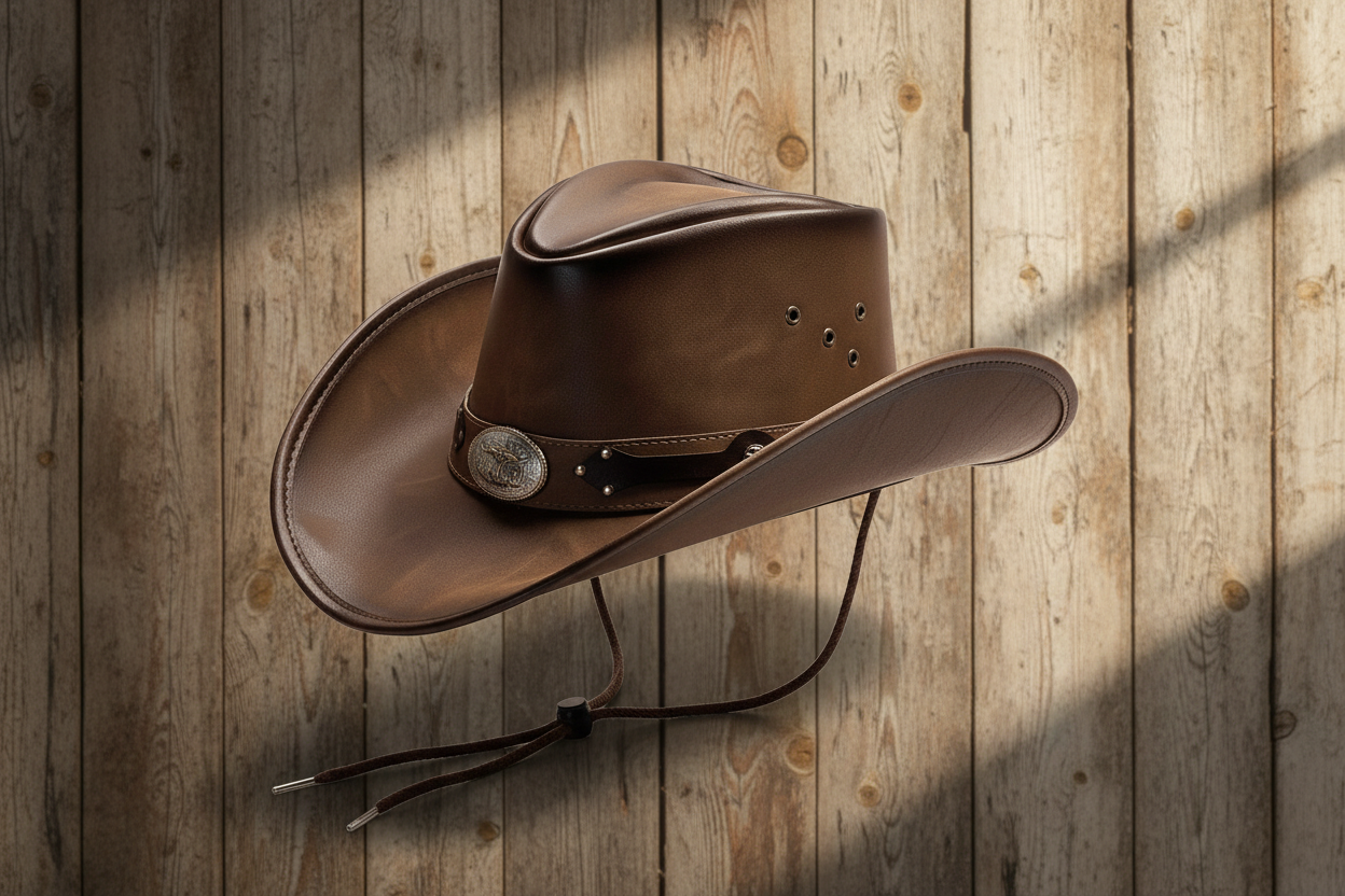 Distressed Brown Cowboy Hat | Eagle Medallion Design
