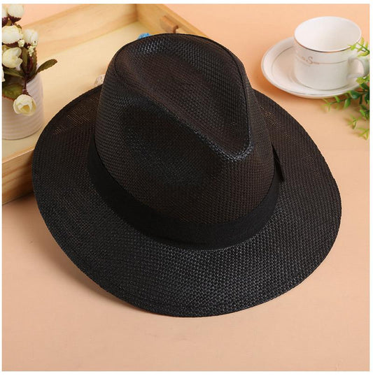 Black Straw Fedora Hat | Classic Summer Hat