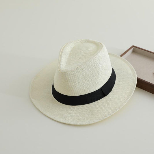 Unisex Ivory Panama Straw Fedora | Black Ribbon