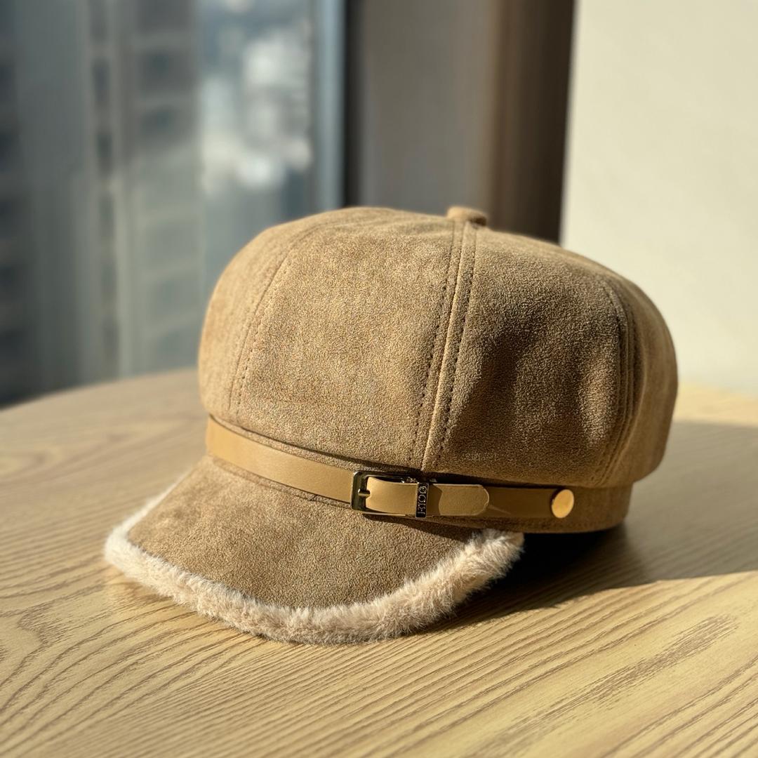Luxury Fuzzy Winter Cadet Hat | Warm Military Cap