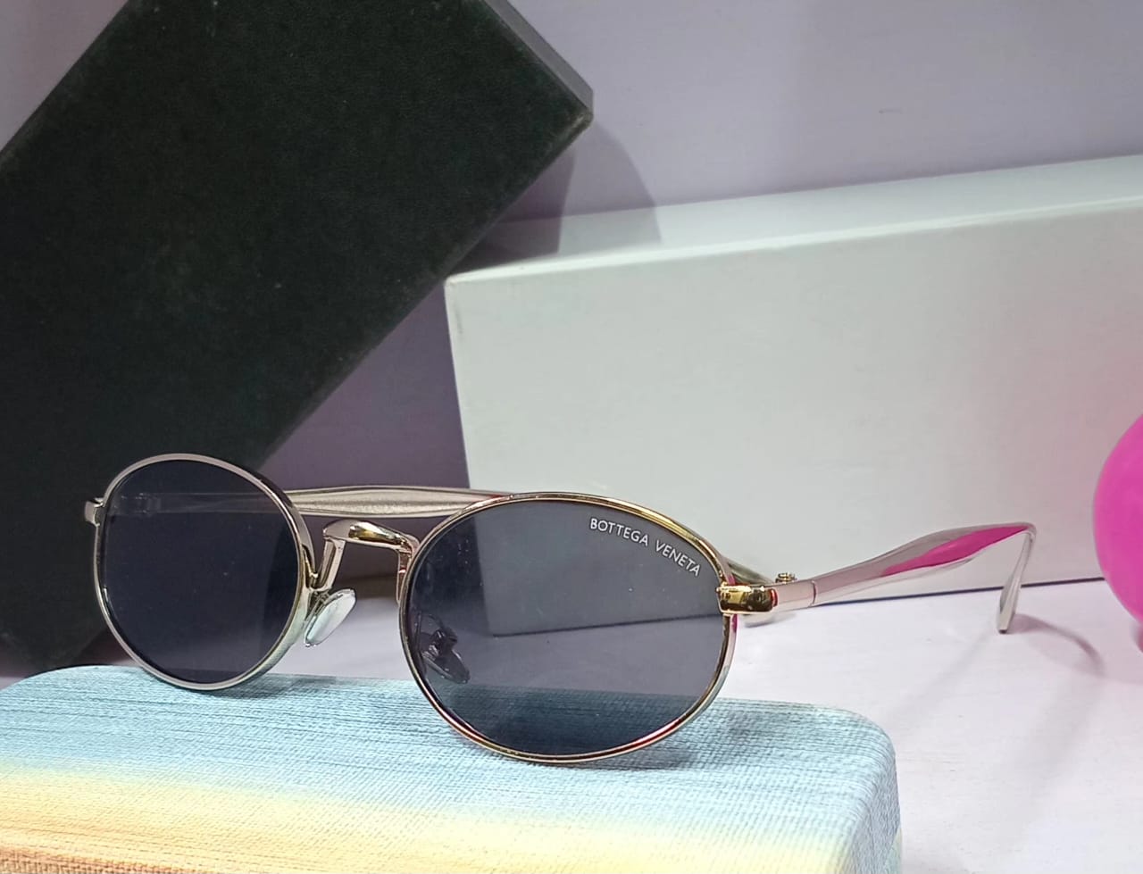 Bottega Veneta Round Metal Sunglasses – Luxury Designer Eyewear