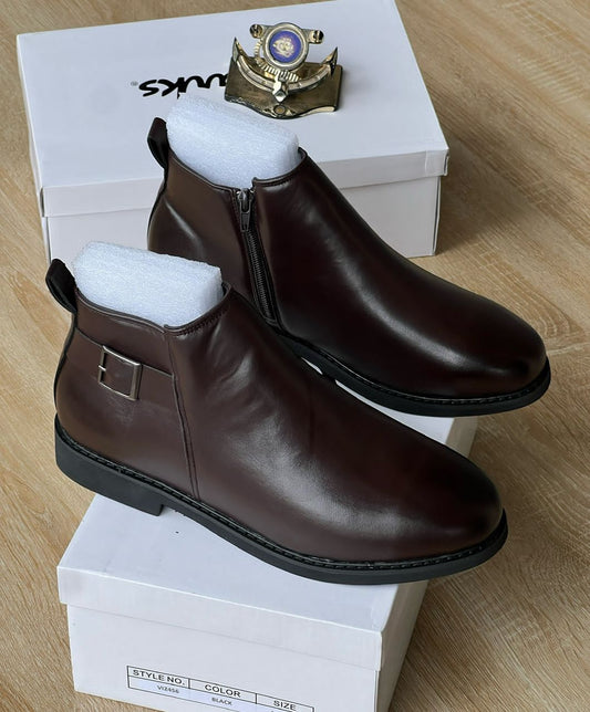 Classic Brown Leather Ankle Boot