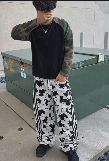 Oversized Cow Print Pants | Y2K Streetwear Joggers